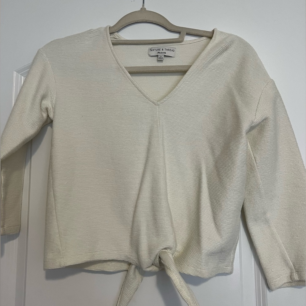 Madewell cream cropped sweater
